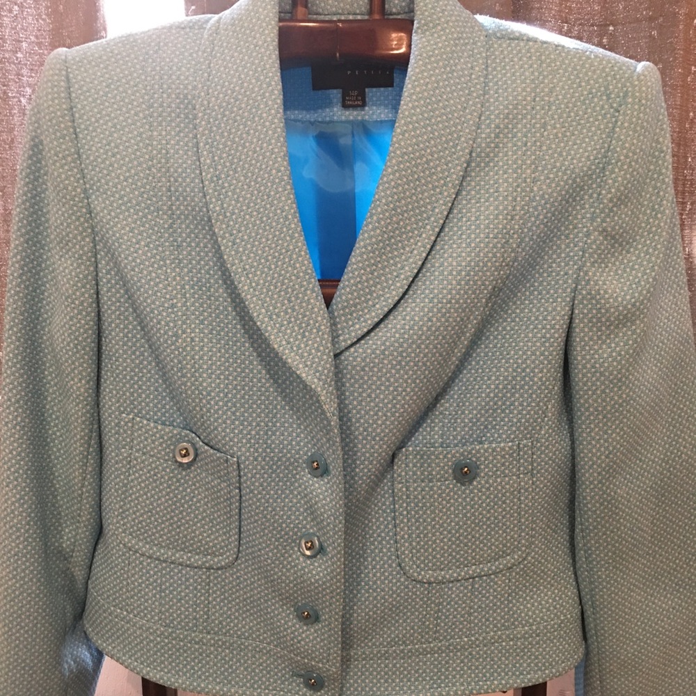 14 Petite Sag Harbor, white/powder blue suit,